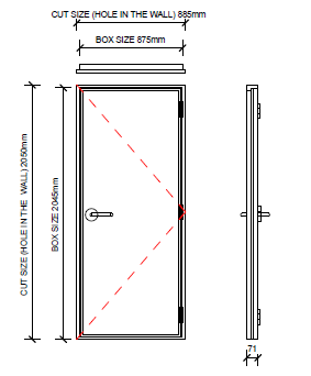 Personal Access Door - 2045mm high x 875mm wide