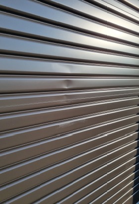 4200mm high x 4040mm Garador Commercial Roller Door Ironsand - DAMAGED - WINDLOCKED - AVAILABLE IMMEDIATELY